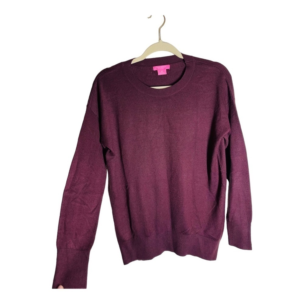 Isaac Mizrahi maroon crew neck sweater